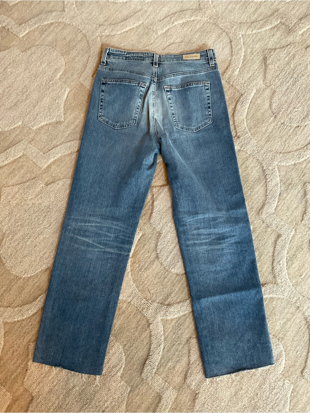 Ag Adriano Goldschmied Women's Blue Cropped Straight Jeans - Picture 8 of 10